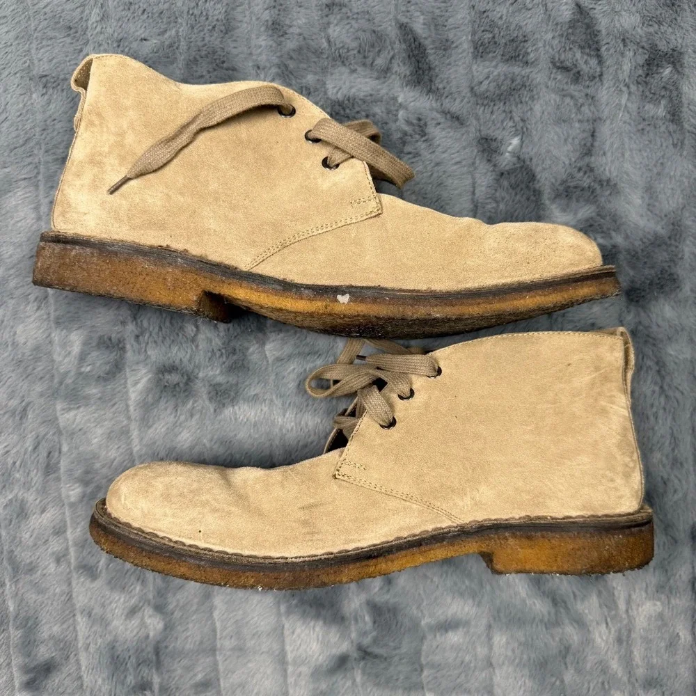 Vince Mens Tan Suede Desert Chukka Boots Made in Italy Crepe Sole 12M